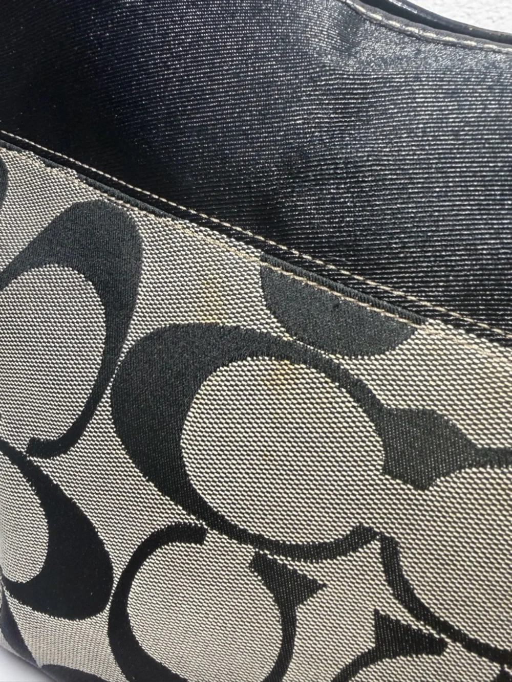 Coach Black and Gray Signature Canvas Shoulder Bag - Picture 3 of 14